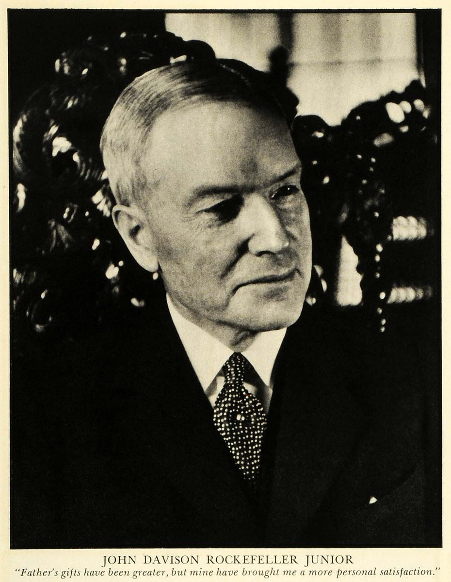 1936 Print John Davison Rockefeller Portrait Standard Oil Philanthropy –  Period Paper Historic Art LLC